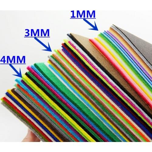 3pcs 1/3/4mm Mixed Color Cloth Fabric Felt For Handmade Fabric Crafts Toy Gift Polyester Tablecloth Needlework DIY Needle Sewing