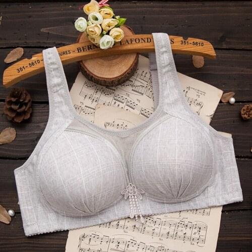 Large size thin unrimmed underwear, huddled and adjusted bra, middle-aged and elderly mothers' full-cup bra