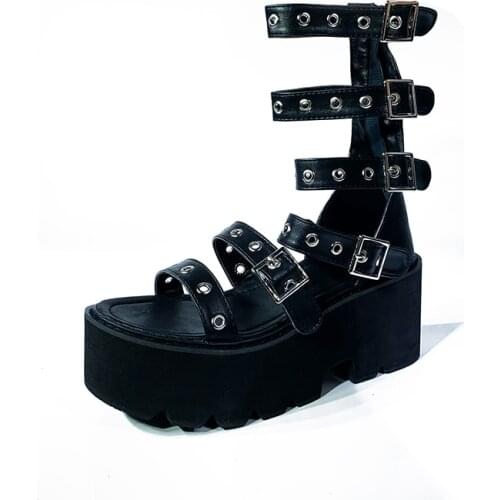 Block heel shoes chunky sandals Casual Shoes platform summer sandals wedges shoes gladiators summer sandals women punk shoes