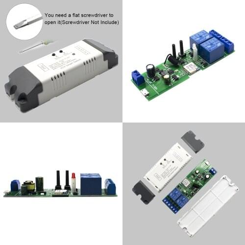 Smart Switch 2 channel wifi relay rolling door switch DC5V 12V 24V 32V 220v motor Curtain switch Inching Self-locking