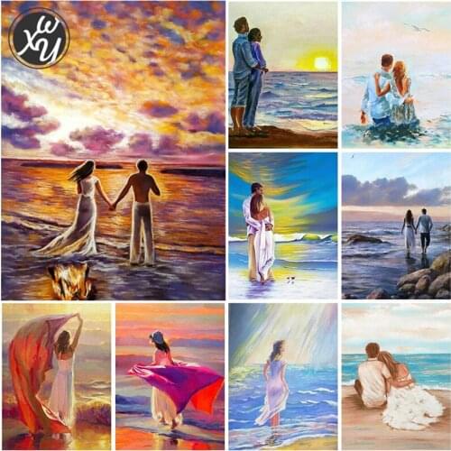 WEIWEI Seaside Scenery Full 5D Diamond Embroidery Diamond Mosaic Portrait Diy Diamond Painting Picture of Rhinestones Home Decor