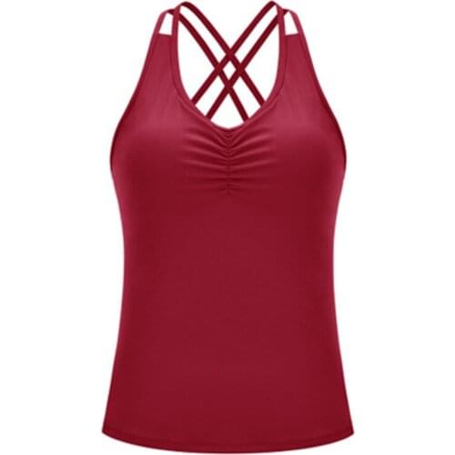Yoga Vest with Bra for Women Breathable Jogging Sleeveless Comfortable Workout Active Training Plus Size Loose Casual Sportswear