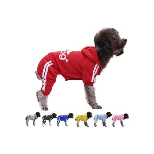 Winter Warm Pet Dog Clothes Soft Cotton Four-legs Hoodies Outfit For Small Dogs Chihuahua Pug Sweater Clothing Puppy Coat Jacket