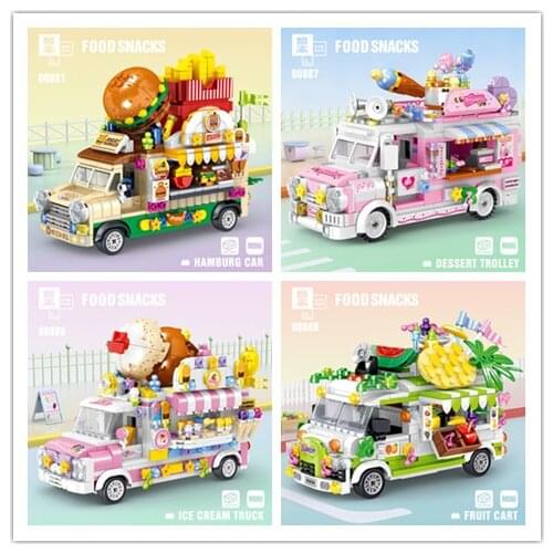 00886-891 Building Blocks bricks Fruit, desserts, car carts store street view children gift toys education model