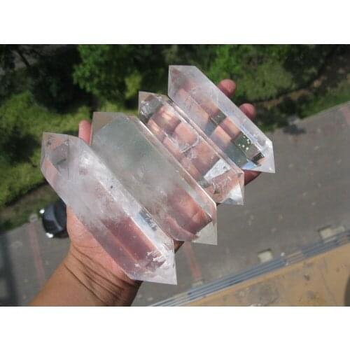 1.88lb NATURAL CLEAR QUARTZ CRYSTAL DOUBLE POINT HEALING