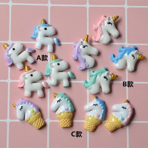 10pcs/lot flatbackresin cabochons accessories new arrival resin unicorn jewelry decoration