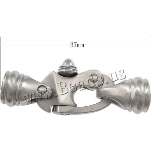 10PCs/Lot Hole:Approx 7mm 37mm 13x10mm original color with end cap Stainless Steel Clasps