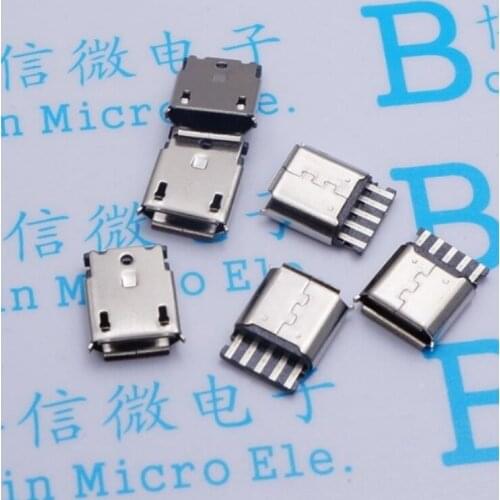 150pcs Wire female MICRO USB 5P USB socket female Solder tail plug 5P V8 Mike Samsung