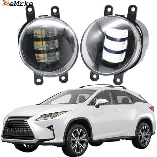 2-Pcs White+ Yellow LED Anti Fog Lights Lamp for Lexus AL20 RX200t/RX200t F-Sport/RX350/RX350 F-Sport/RX450h/RX450hL/RX350L 2016