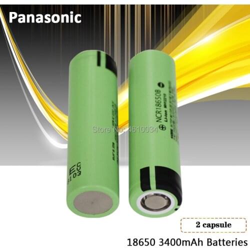 2pc Panasonic 100% original 3.7v 18650 3400mah lithium Rechargeable battery NCR18650B For Flashlights brakes computers