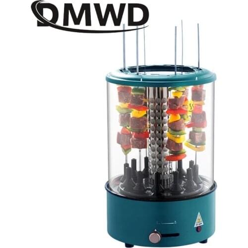 DMWD Electric oven smokeless barbecue BBQ kebab rotary machine grill automatic rotation rotisserie Roast domestic lamb skewers