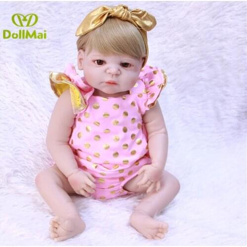 Bebes reborn full silicone reborn baby girl dolls 23"57cm real baby dolls toys for children xmas gift boneca reborn