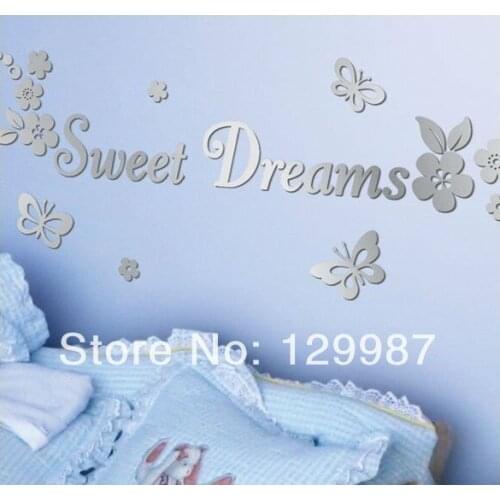 Free shipping bed room wall mirror sticker , 3D wall mirror sticker