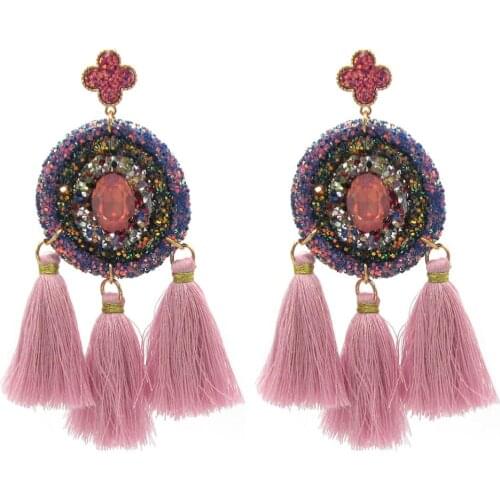 Aretes Boho Big Tassel Long Earrings New Design Drop Earring Dangle Fashion Wedding Luxury Earing for Women Jewelry Accessories