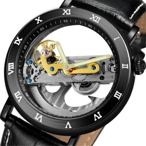 New FORSINING Mens Mechanical Watch Men Luxury Skeleton Automatic Watch Self-Wind Clock Sport Wrist Watch Business Wristwatch