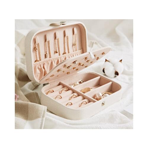 Large-capacity Double-layer Jewelry Box Pu Leather Ring Watch Storage Box Clamshell Stall Box Gift Anniversary Present