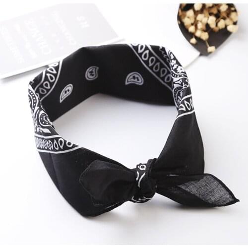 H:HYDE Fashion Unisex Hip Hop Black Bandana Headwear Hair Band Neck Scarf Wrist Wraps Square Scarves Headbands Turban