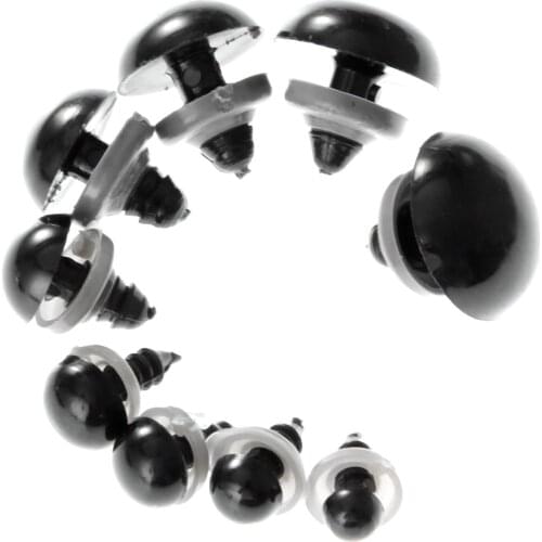 100 Sets Black Plastic Teddy Bear Doll Animal Plush Toy Craft Colorful Safety Eyes Making DIY Handmade Accessories 6mm-20mm