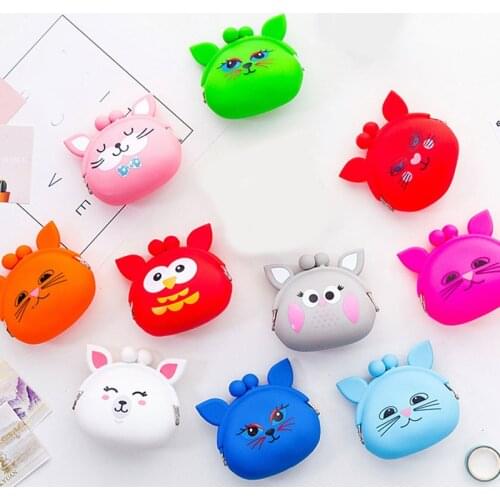 Cute Women New Coin Bag Silicone Storage Animal Panda Cat Bear Mini Pouch Coin Bag Change Wallet Purse Hasp New Design Wallets