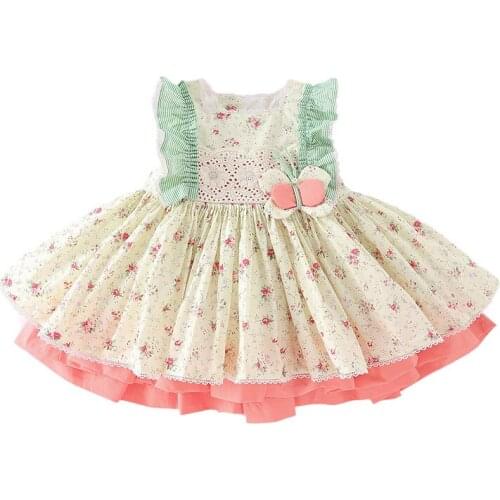 Summer Baby Girls Cute Floral Bow Sweet Princess Dress