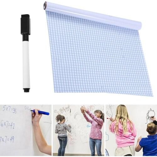 200*45cm Whiteboard Sticker Dry Erase Boards Removable Wall Decal Chalkboard + Whiteboard Pen Kids Rooms Kitchen Fridge Magnets