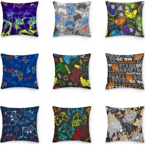 Game Controller Pillowcase Fashion Gamer Favor Cushion Cover Home Decorative Kids Adult Bedroom Sofa Pillow Cover 45x45cm