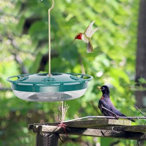 Plastics Bird Water Feeder Bowls Hanging Hummingbird Feeder Garden Outdoor Plastic Flower Iron Hook Pet Bird Supplies Yard Decor