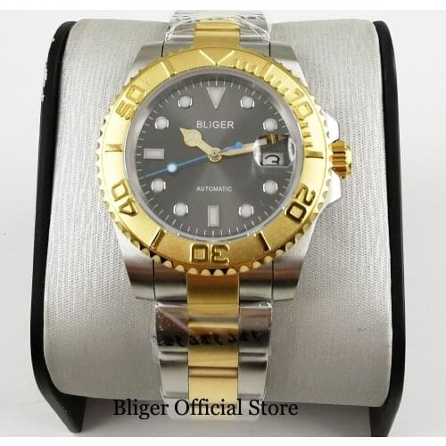 Gold Plated New Arrival Automatic Men Watch Sapphire Glass MIYOTA Movement Mental Watch Band