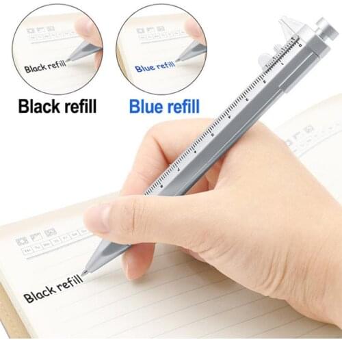Vernier Caliper Tool Ballpoint Pen Silver Vernier Caliper Multifunction Pen Creative School Gifts Marker Pen 0-100MM Dropship