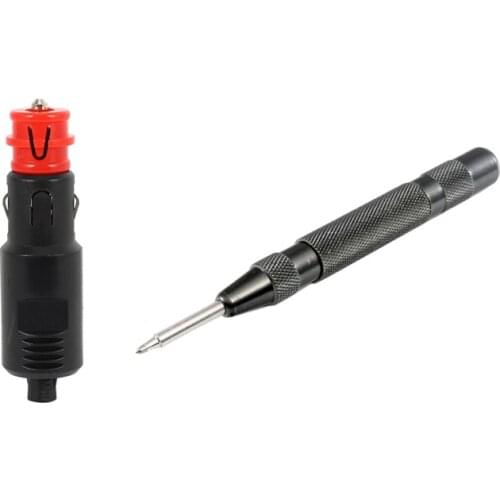 1 Pcs 12V Car Cigarette Lighter Socket Power Plug Connection & 1 Pcs Adjustable Spring Pressure Automatic Centre Punch