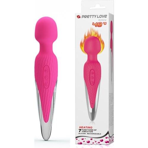 USB Rechargeable Heating 7 Speeds Powerful Big AV Vibrators Magic Wand Body Massager Stick Clitoris Stimulate Sex Toys For Woman