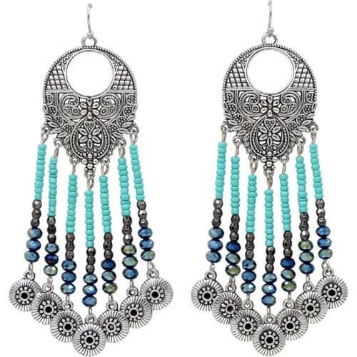 VONNOR Jewelry Boho Earings for Women Beads String Tassel Drop Earrings 2020 Fashion Accessories Christmas New year Gifts