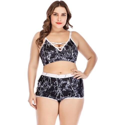 Big size fat woman in a bikini swimsuit women 2 pieces high waisted swimsuit plus size womens