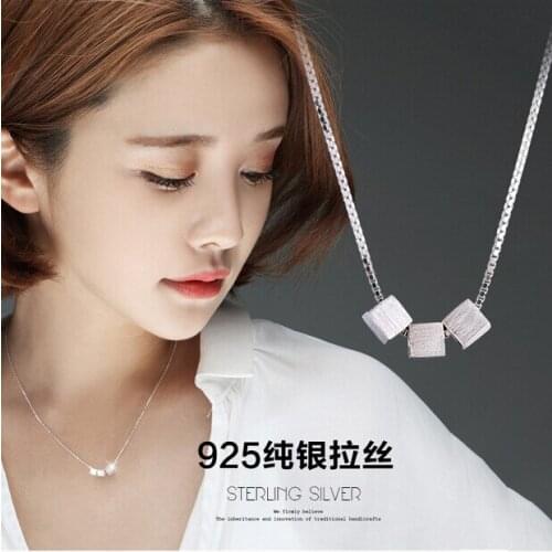 Fashion Vintage Silver Color Long Cube Box Necklaces For Women Gift Korean Choker Necklace Boho Wedding Jewelry Collar