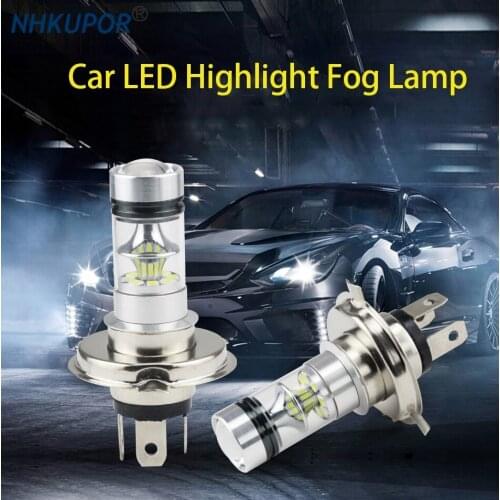 2pcs Car LED Headlights H4 100W SMD3030 LED Fog Lights Highlights High Power DRL Bulbs COB Beam 9-30V