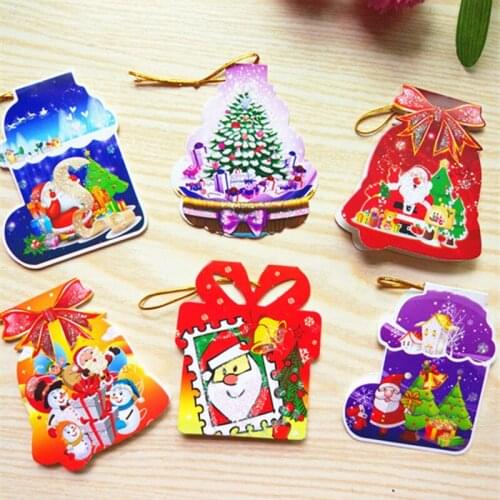 20PCS Christmas tree ornament small hanging card Christmas gift card pendant greeting card Thank You Cardschrismas