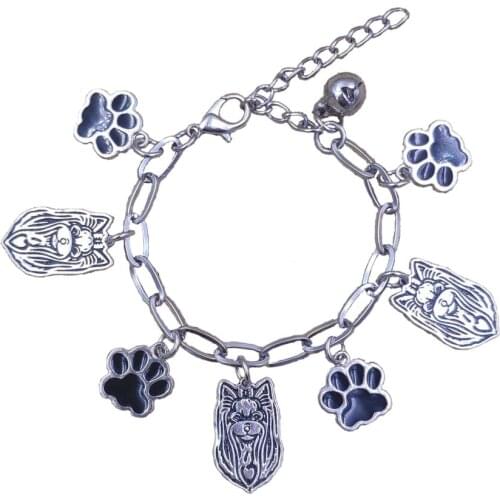 2021 Cute Hot Unique Yorkshire Terrier Husky Pug Chow Chow Dog Animal Stainless Steel Charm Chain Bracelets Men Women SB010