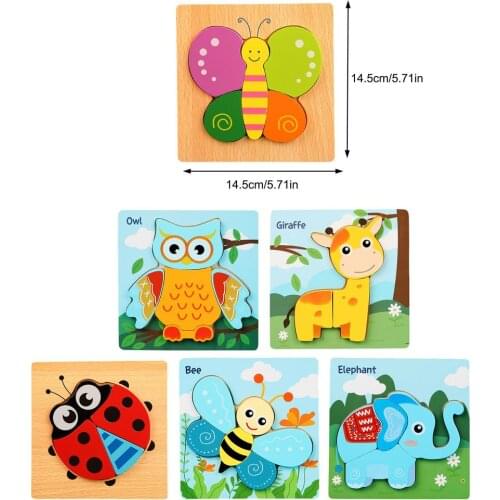 3D Toddler Colorful Puzzles Child Animal Montessori Learning Toys Children Pre-school Magination IntellectualToy for Kids