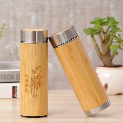 400ml Bamboo Stainless Steel Thermos Bottles For Water Vacuum Flasks Travel Coffee Cups Tea Thermal Thermocup Creative New