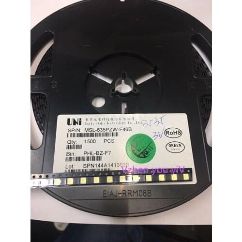 50PCS/Lot 1W 3535 3v SMD LED Beads Cold white 90Lm High power for LCD/TV Backlight