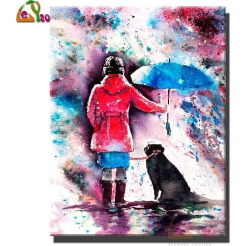 5d Diy Diamond Painting "Umbrella Painting DOGS BEST FRIEND" Diamond Embroidery Cross Stitch Mosaic Home decoration Gifts