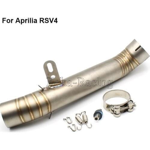 60mm Inlet Diameter 400mm Stainless Steel Middle Link Pipe adapter Motorcycle Exhaust Muffler Mid Pipe for Aprilia RSV4