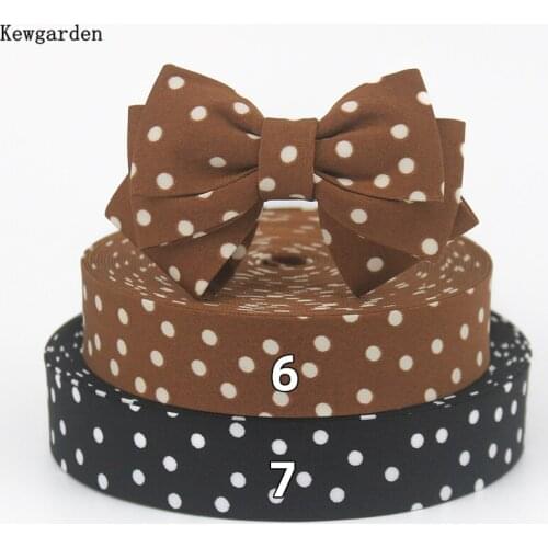 Kewgarden DIY Hairbow Accessories Cute Dot Cartoon 25mm 35mm 1-1/4" 1" Fabric Layerling Cloth Ribbons Handmade Carfts 5 Meters