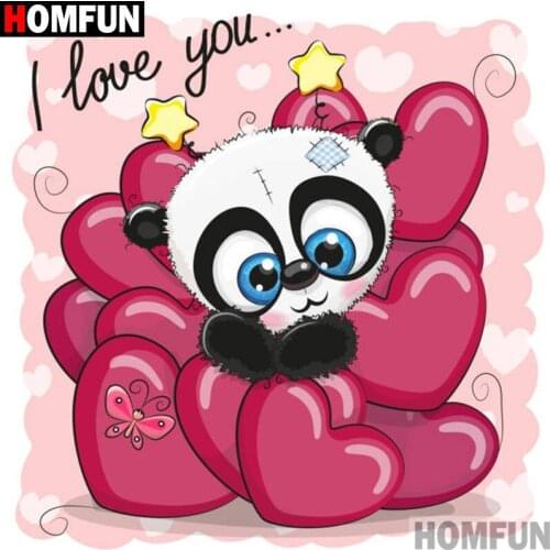 Homfun Full Square/Round Drill 5D DIY Diamond Painting "Cartoon panda" 3D Embroidery Cross Stitch Home Decor Gift A12632