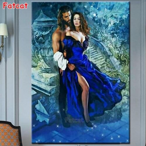 Full Square Round 5d Diamond Embroidery blue love Diamond Painting Intimate couple DIY Diamond Mosaic set gift PP2078