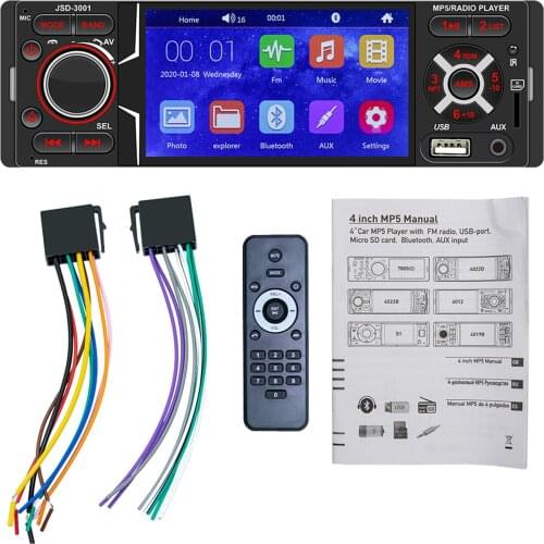 1 Din Android Car Radio Hands-free Bluetooth Auto 1080P Stereo Car MP5 Player Touch Screen 60Wx4 USB2.0 FM Car Multimedia Player