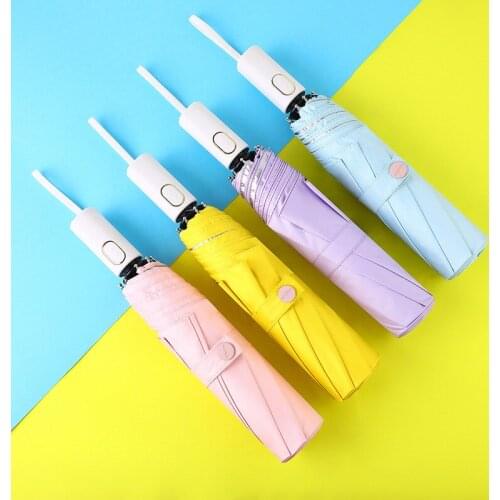 Creative Folding Automatic Umbrella Windproof Rain and Big Black Fashion Business Umbrella Gift Women Man Rain Gear B50