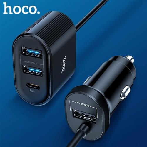 Hoco multi usb Fast car charger smart IC 3usb Type-C PD QC 3.0 5V 5.4A Car USB Charger Adapter Car-Charger for Xiaomi iphone 11