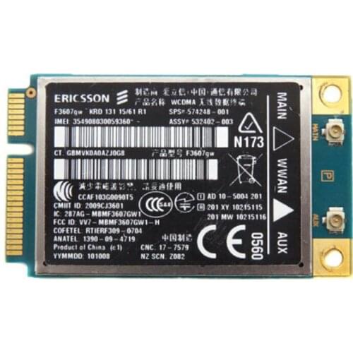 Wireless Adapter Card for Ericsson F3607GW HS2330 SPS:538357-001/574349-001 2G 3G HSDPA 7.2MB GPRS +GPS WLAN Card for HP 2540P