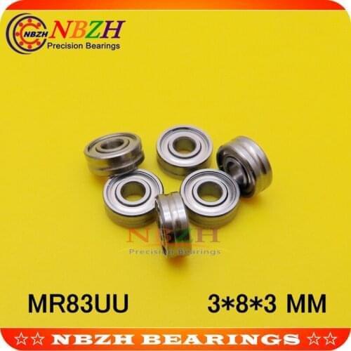 NBZH with V / U-groove bearings MR83UU 3*8*3 mm high quality ABEC-3 Z2